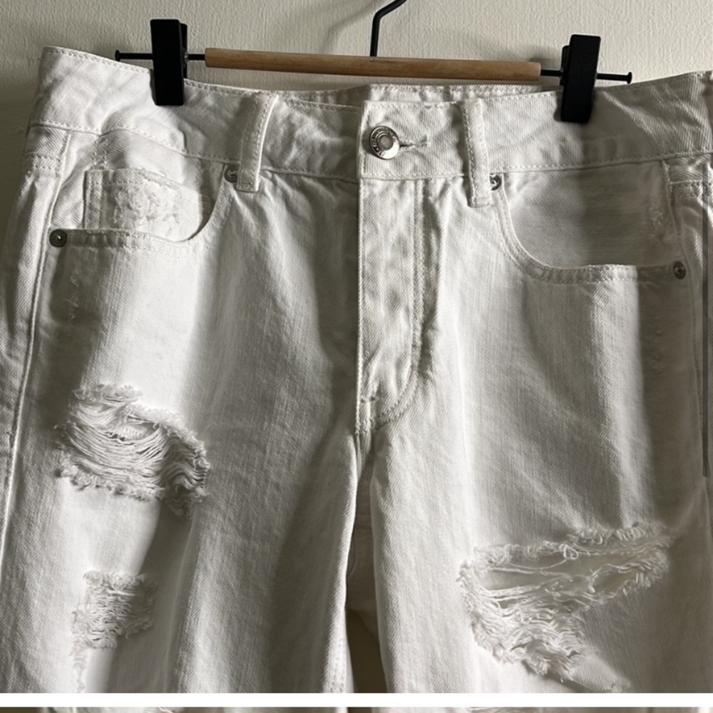American Eagle Outfitters Tomgirl Button Fly White Denim Size 6R - Picture 5 of 5